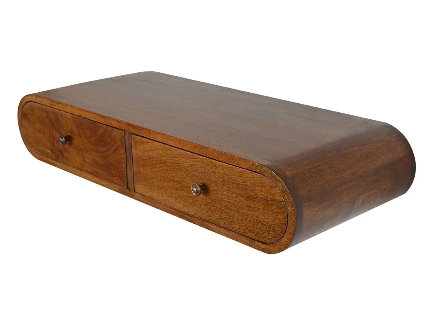 Hot Console flutuante London em castanheiro Artisan Furniture, 2 gavetas, caramelo Castanho