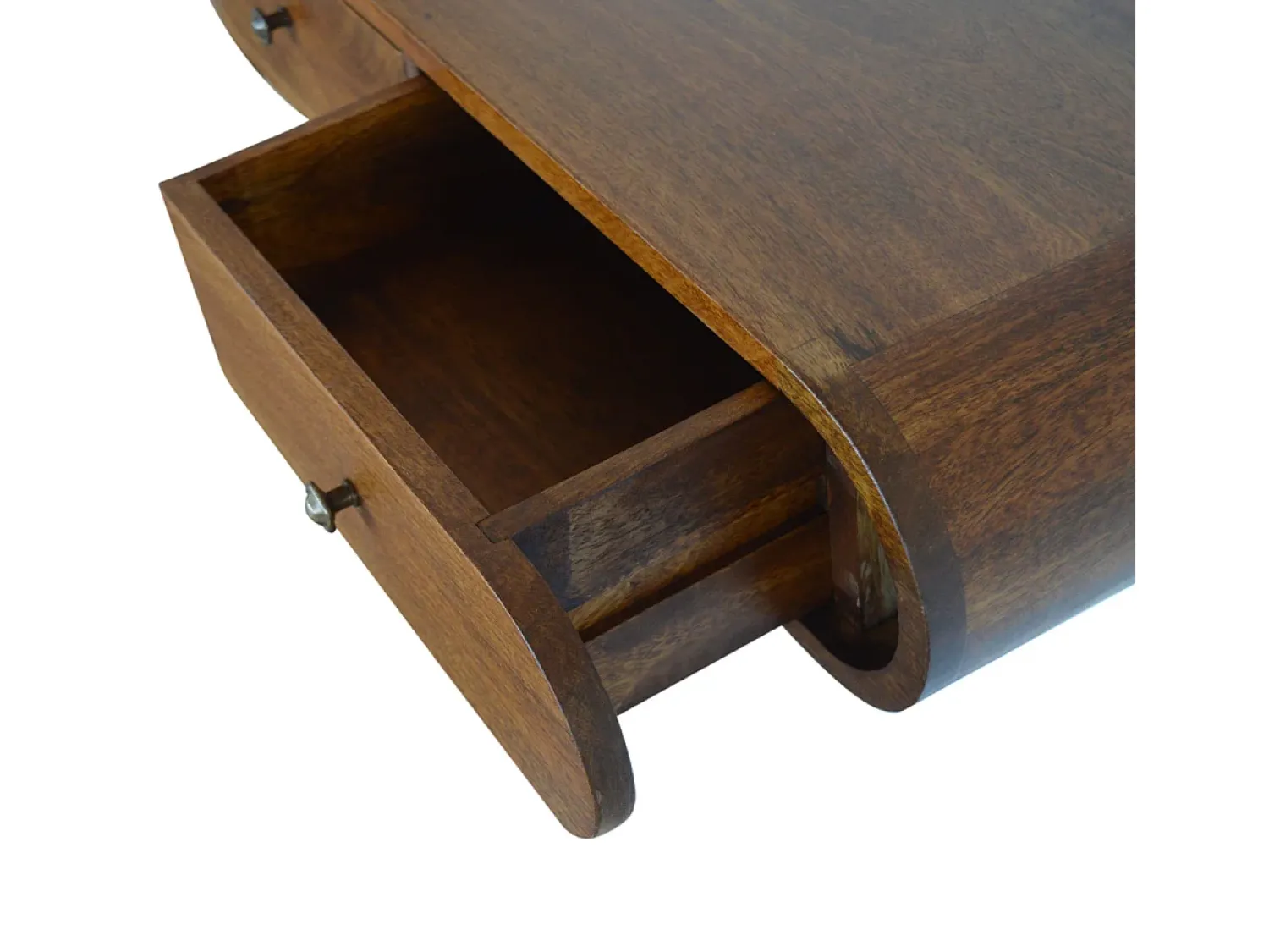 Hot Console flutuante London em castanheiro Artisan Furniture, 2 gavetas, caramelo Castanho