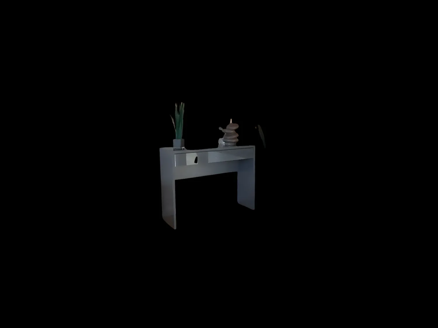 Meublorama Console LOVY – Bois avec Pieds en Métal Noir Castanho