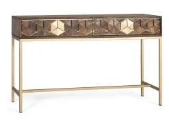 Consola|Giner y colomer Console manguier noyer et doré elegância única Castanho