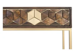 Consola|Giner y colomer Console manguier noyer et doré elegância única Castanho