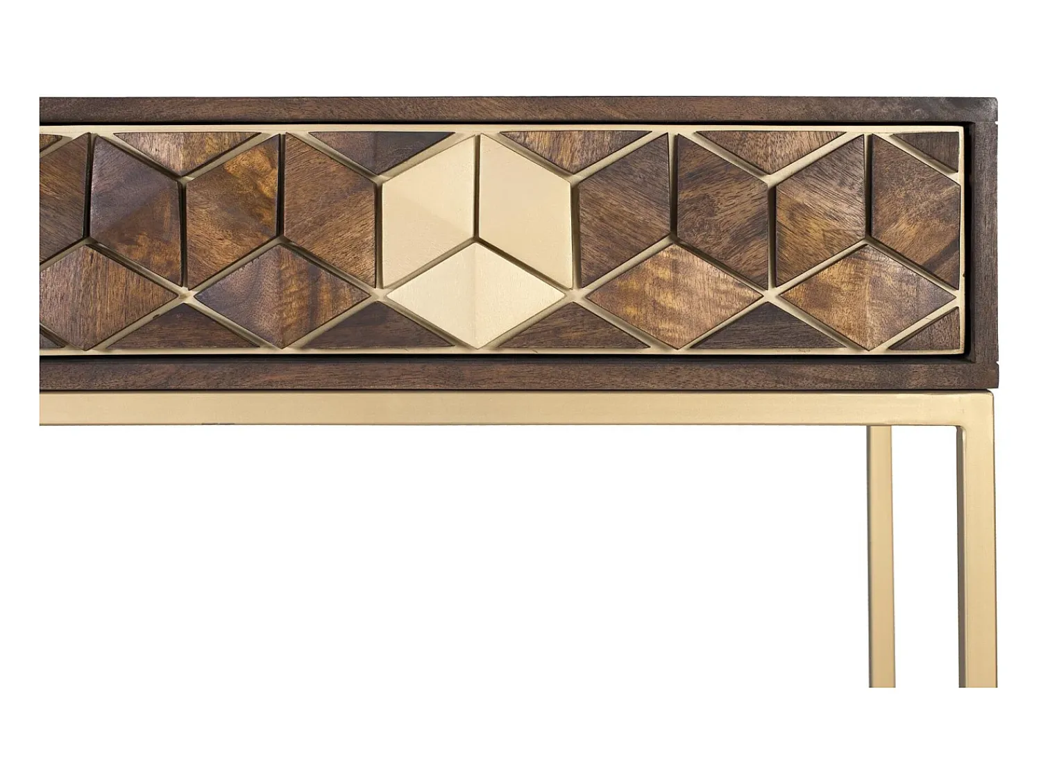 Consola|Giner y colomer Console manguier noyer et doré elegância única Castanho