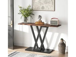 Tribesigns Console Móvel, Console de Entrada de Corredor Industrial, Mesas de Entrada de 110 cm Mesa de Sofá Estreita para Sala, Rústico^ Consola