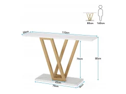 Consola|Tribesigns Console Móvel, Console de Entrada de Corredor Industrial, Mesas de Entrada de 110 cm Mesa de Sofá Estreita para Sala Branco
