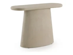 Consola* Console oval de poliresina revestida com microcimento Camel