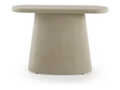Consola* Console oval de poliresina revestida com microcimento Camel