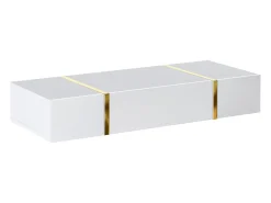 Consola*Vente-unique Console suspensa com 3 portas - Branco brilhante e dourado - MARZIALO Branco / Dourado