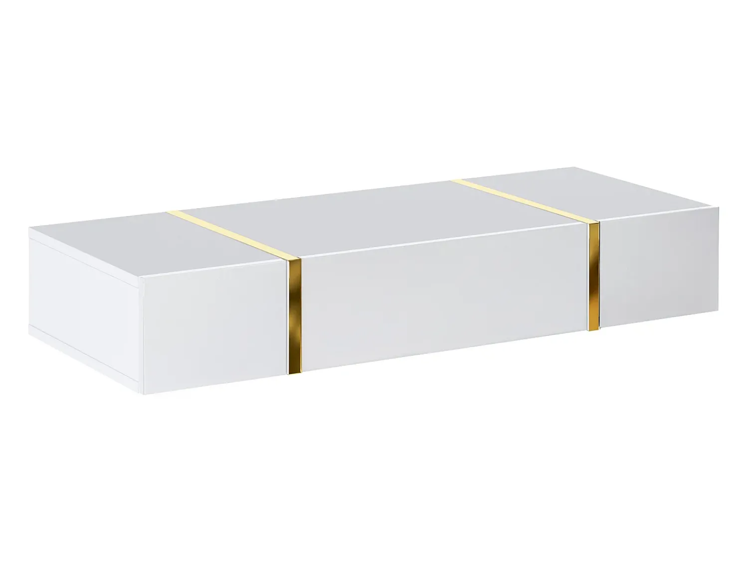 Consola*Vente-unique Console suspensa com 3 portas - Branco brilhante e dourado - MARZIALO Branco / Dourado