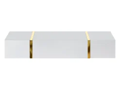 Consola*Vente-unique Console suspensa com 3 portas - Branco brilhante e dourado - MARZIALO Branco / Dourado