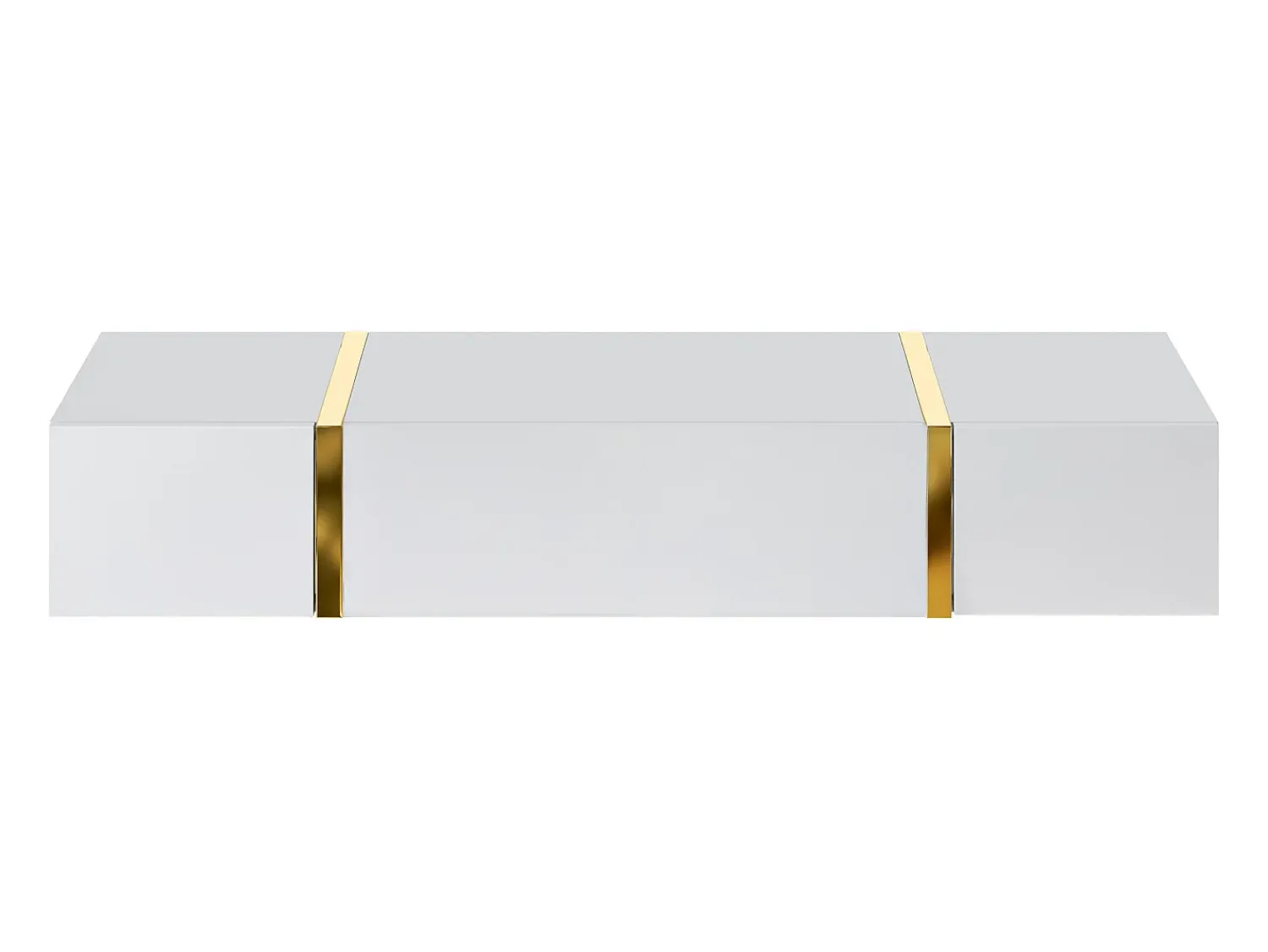 Consola*Vente-unique Console suspensa com 3 portas - Branco brilhante e dourado - MARZIALO Branco / Dourado
