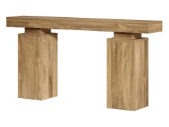 Consola|Tribesigns Console table com 160 cm de comprimento, mesa de entrada de fazenda atrás do sofá Castanho