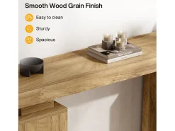 Consola|Tribesigns Console table com 160 cm de comprimento, mesa de entrada de fazenda atrás do sofá Castanho