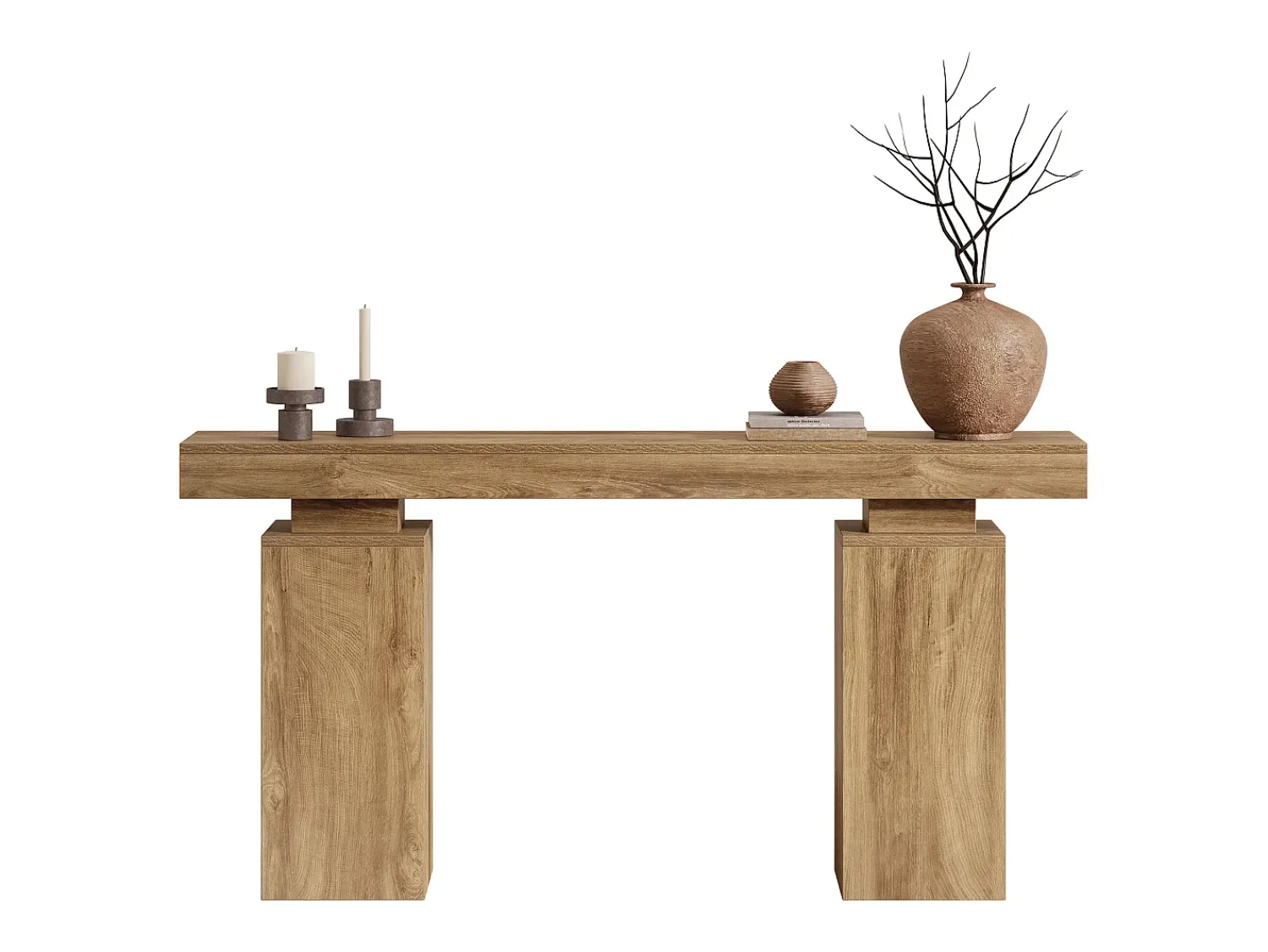 Consola|Tribesigns Console table com 160 cm de comprimento, mesa de entrada de fazenda atrás do sofá Castanho