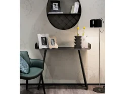 Discount Console Tibete 110x35x85 cm em ferro pintado de Design minimalista curvo perfurado Mobiliário de entrada moderno Fabricado na Itália Preto