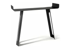 Discount Console Tibete 110x35x85 cm em ferro pintado de Design minimalista curvo perfurado Mobiliário de entrada moderno Fabricado na Itália Preto