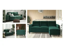 Sale Dorel Home Cooper | Sofá 3 lugares em Veludo Verde