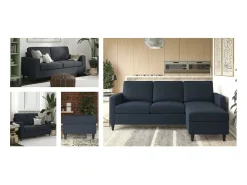 Sofá|Dorel Home Cooper | Sofá de 3 lugares em linho Azul