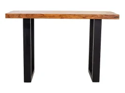 Consola* Corredor de madeira e metal Castanho