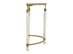 Corredor de madeira marrom e metal^ Consola