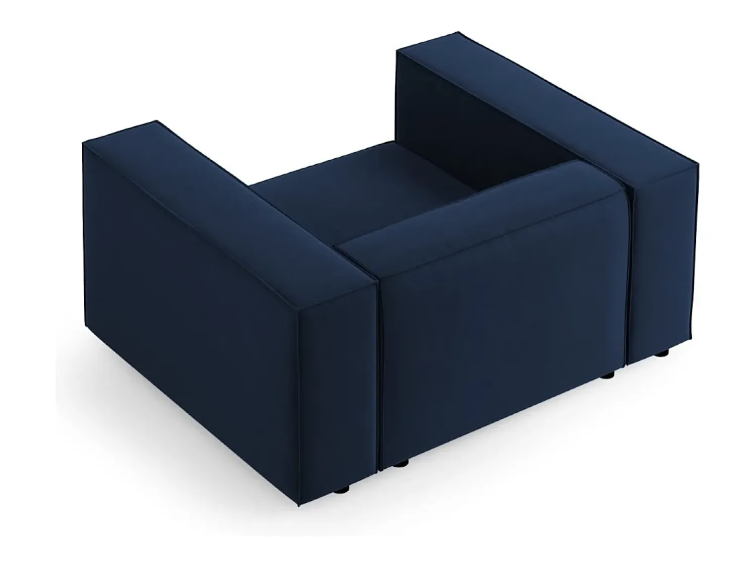 Poltrona*Cosmopolitan Design - Poltrona "Arendal" em veludo azul real - 124x102x70cm Azul escuro