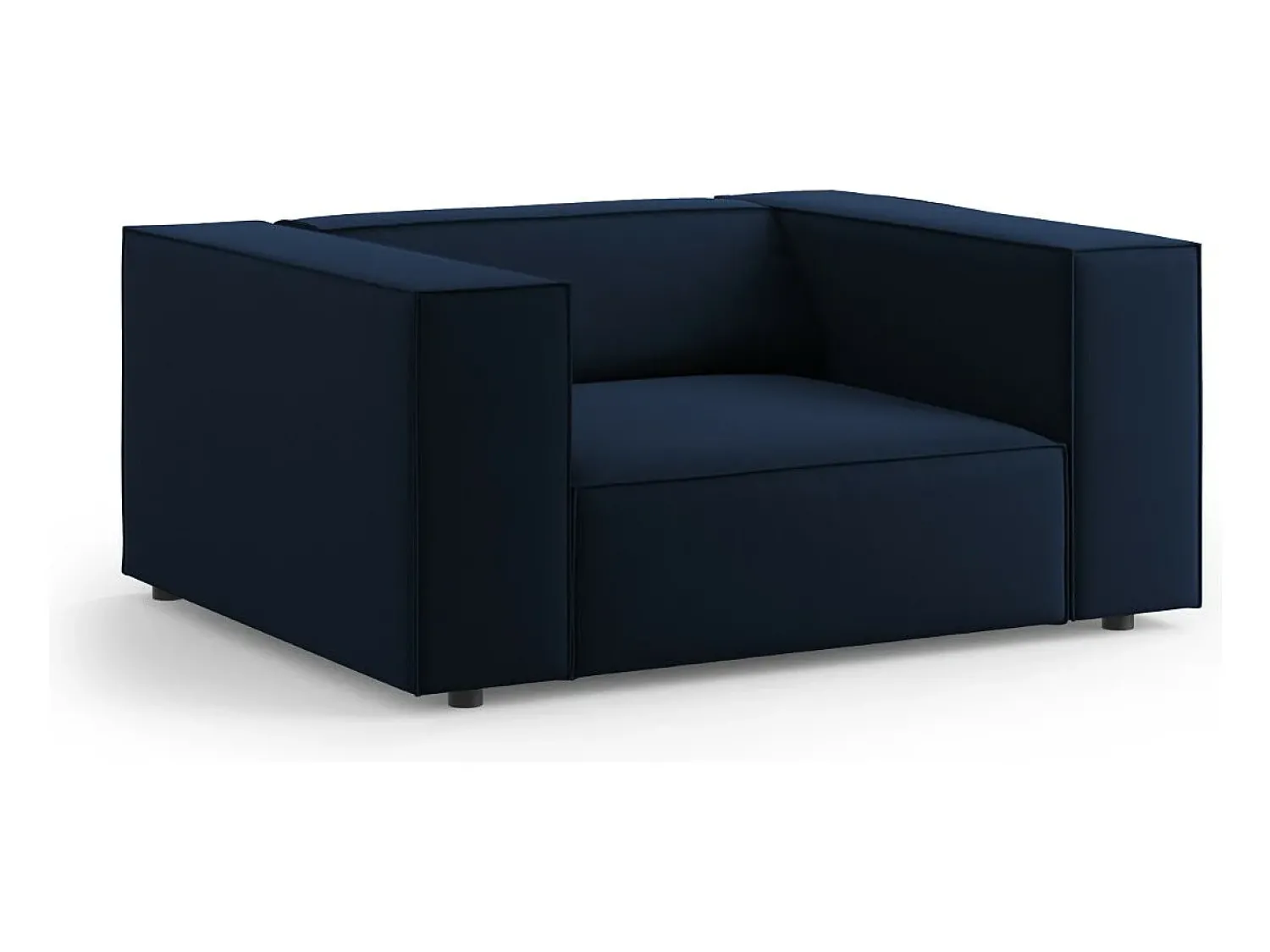 Poltrona*Cosmopolitan Design - Poltrona "Arendal" em veludo azul real - 124x102x70cm Azul escuro