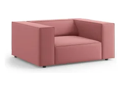 Poltrona*Cosmopolitan Design - Poltrona "Arendal" em veludo salmão - 124x102x70cm Rosa claro