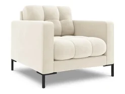Best Cosmopolitan Design - Poltrona "Bali" em veludo claro - 87x92x75cm Bege
