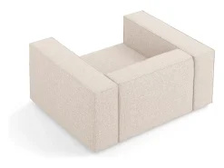 Poltrona|Cosmopolitan Design - Poltrona "Arendal" em tecido chenille - 124x102x70cm Bege