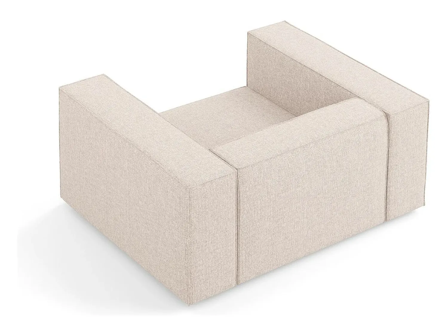 Poltrona|Cosmopolitan Design - Poltrona "Arendal" em tecido chenille - 124x102x70cm Bege