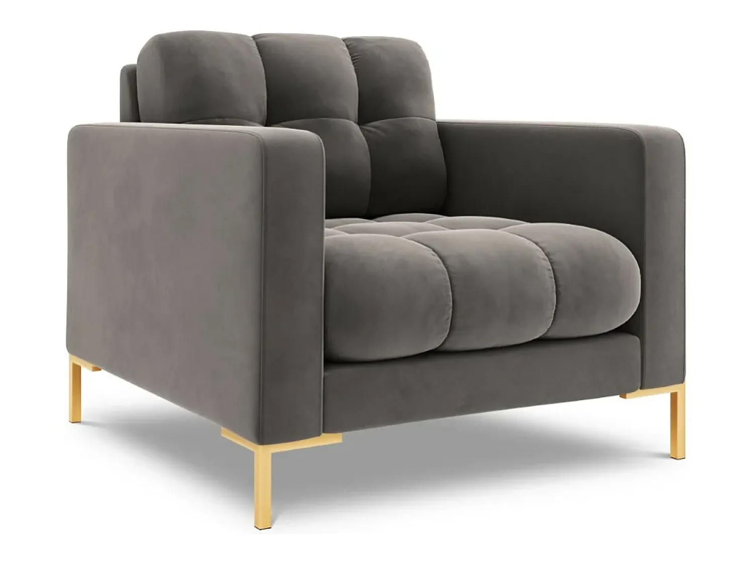 Poltrona*Cosmopolitan Design - Poltrona "Bali" em veludo cinza claro - 87x92x75cm Cinzento claro