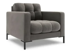 Poltrona*Cosmopolitan Design - Poltrona "Bali" em veludo cinza claro - 87x92x75cm Cinzento claro