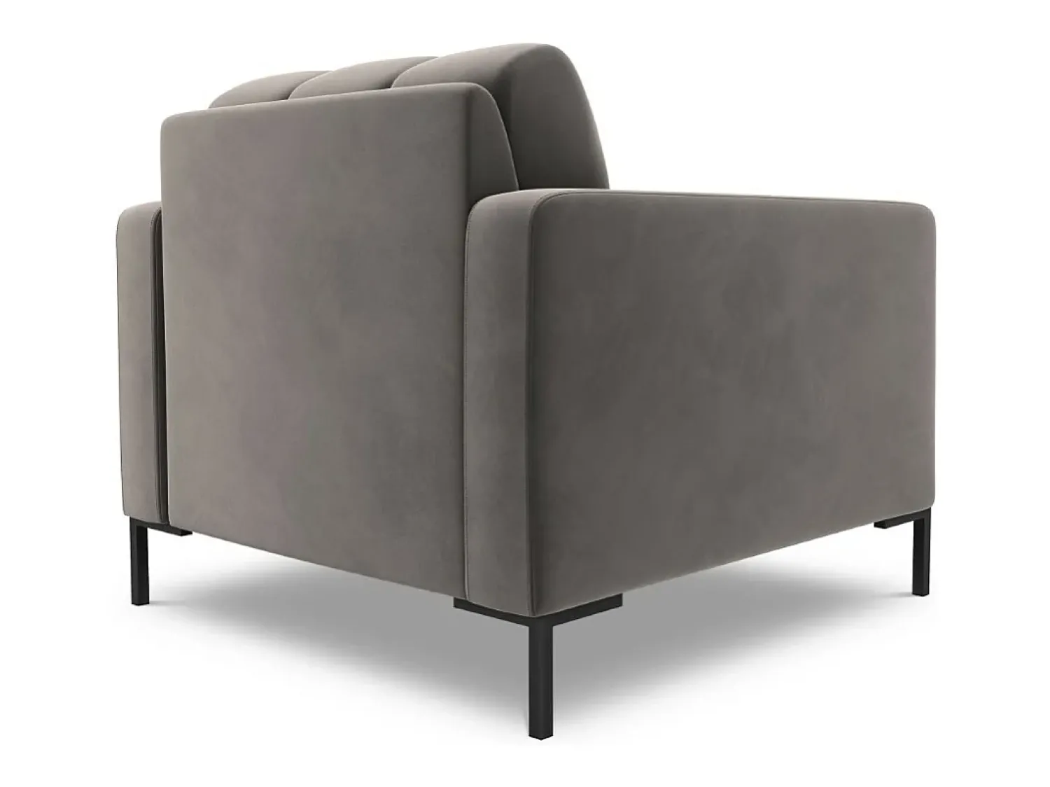 Poltrona*Cosmopolitan Design - Poltrona "Bali" em veludo cinza claro - 87x92x75cm Cinzento claro