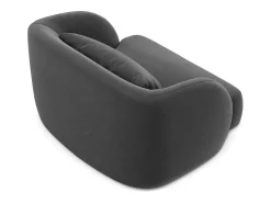 Cosmopolitan Design - Poltrona "Tulum" em veludo cinza - 103x90x70cm^ Poltrona