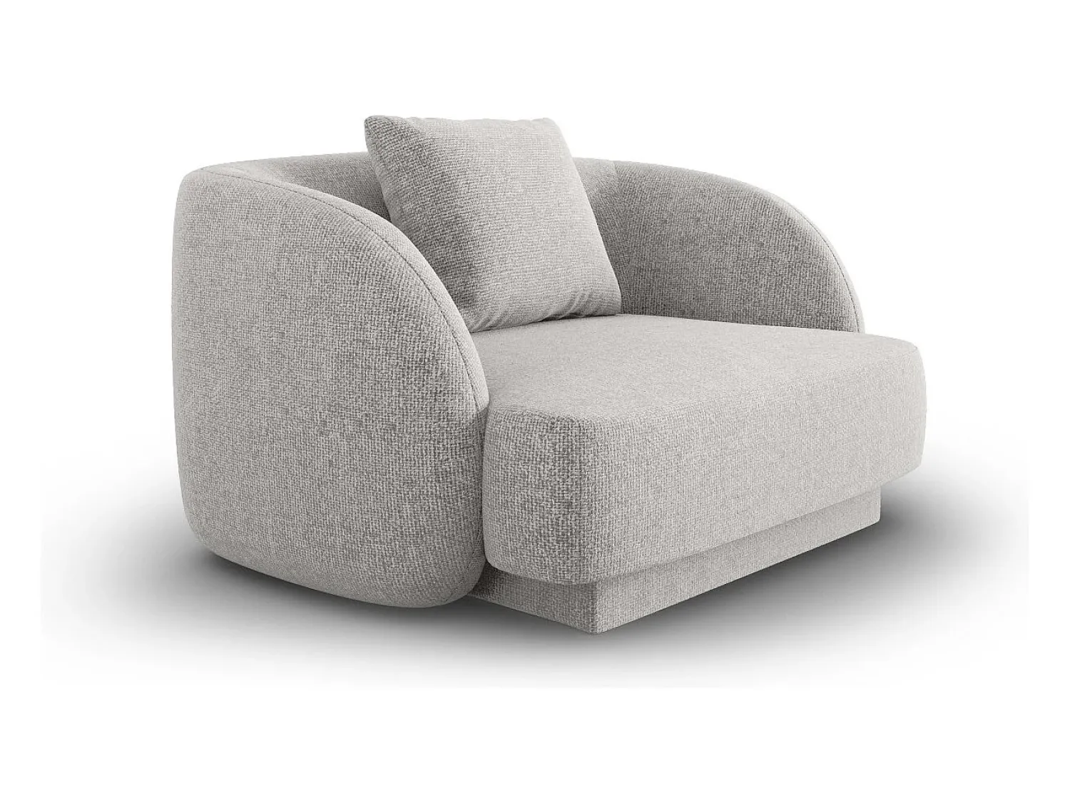 Poltrona*Cosmopolitan Design - Poltrona "Tulum" em tecido chenille cinza claro - 103x90x70cm Cinzento claro
