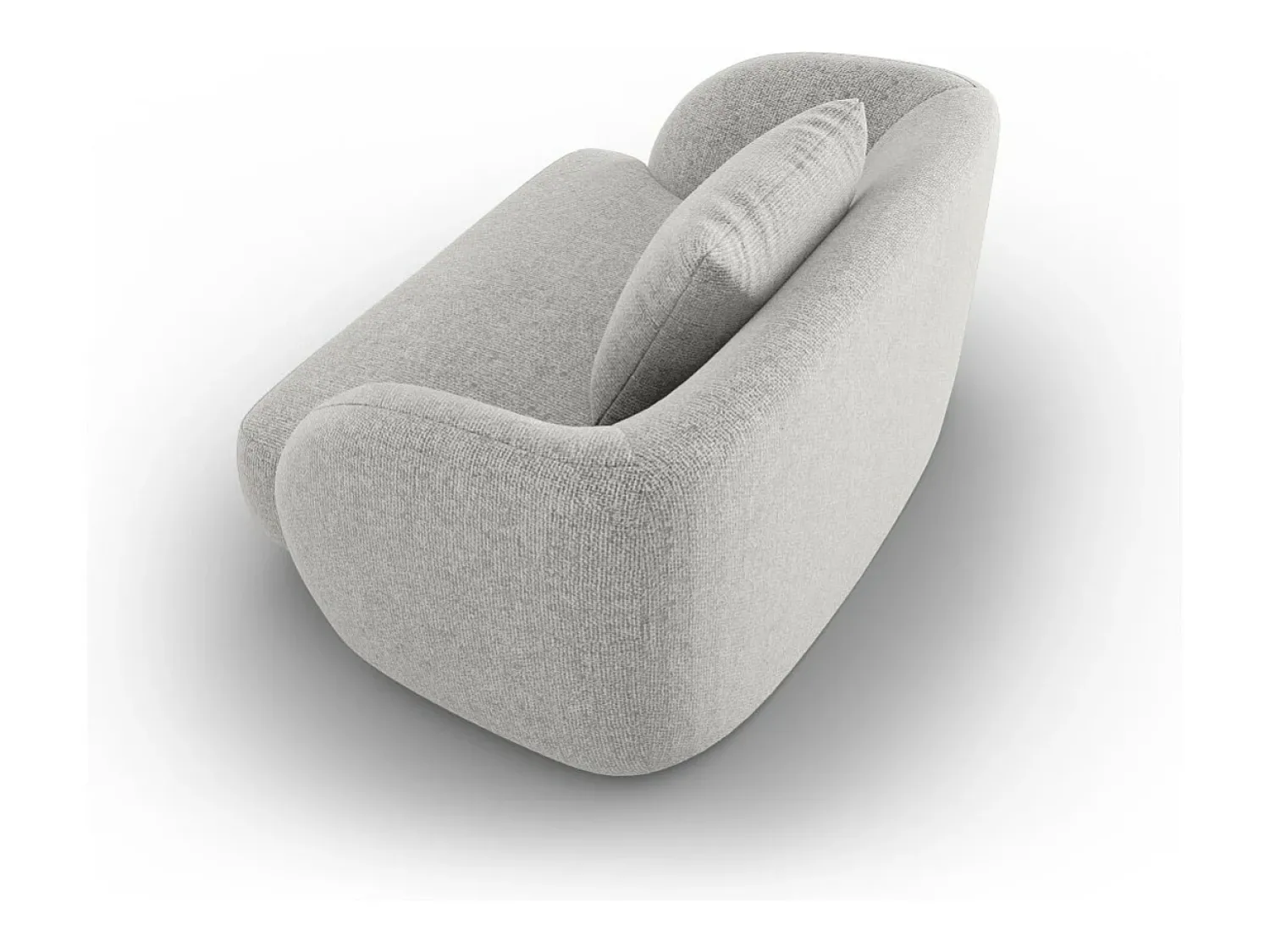 Poltrona*Cosmopolitan Design - Poltrona "Tulum" em tecido chenille cinza claro - 103x90x70cm Cinzento claro