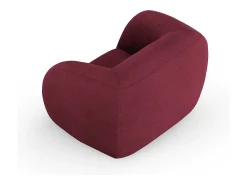 Poltrona*Cosmopolitan Design - Poltrona "Essen" em tecido bouclé - 130x95x86cm Bordeaux