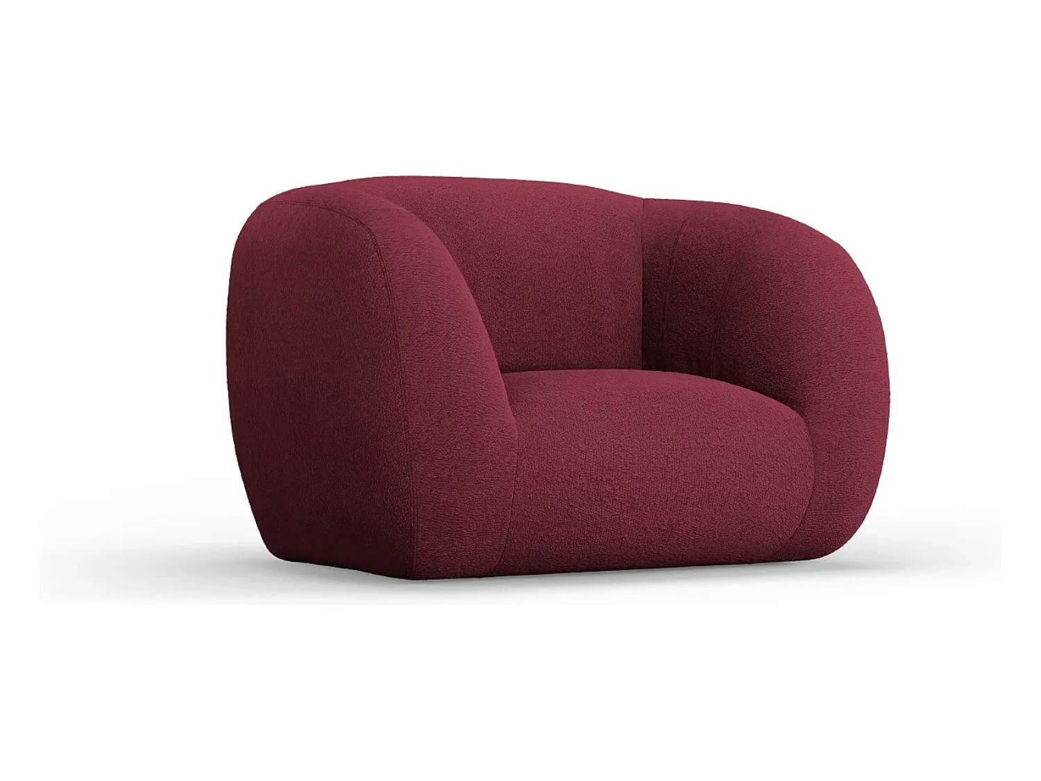 Poltrona*Cosmopolitan Design - Poltrona "Essen" em tecido bouclé - 130x95x86cm Bordeaux