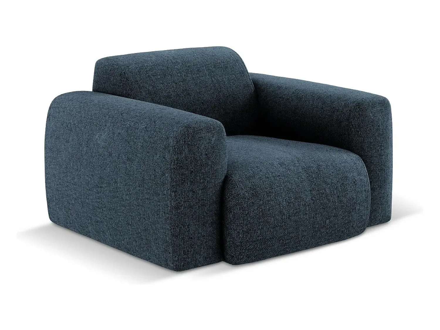 Cosmopolitan Design - Poltrona "Nolio" 2 lugares em tecido chenille azul real - 105x95x72cm^ Poltrona