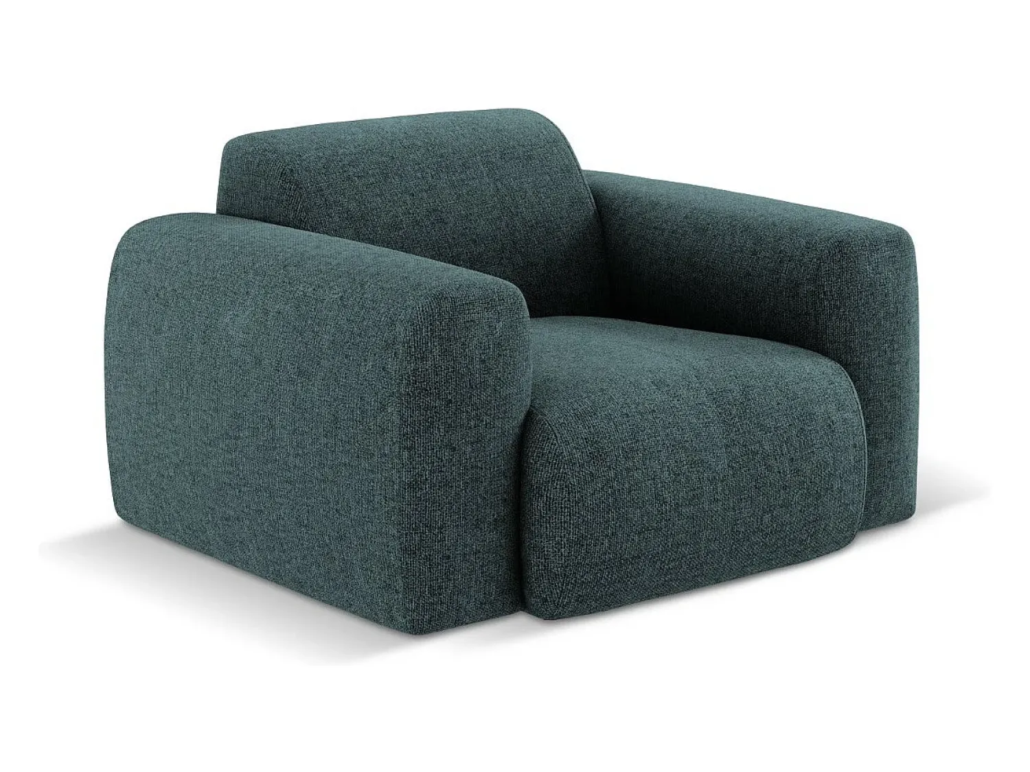 Poltrona|Cosmopolitan Design - Poltrona "Nolio" 2 lugares em tecido chenille petróleo - 105x95x72cm Verde esmeralda
