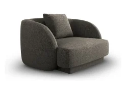 Cosmopolitan Design - Poltrona "Tulum" em tecido chenille cinza - 103x90x70cm^ Poltrona