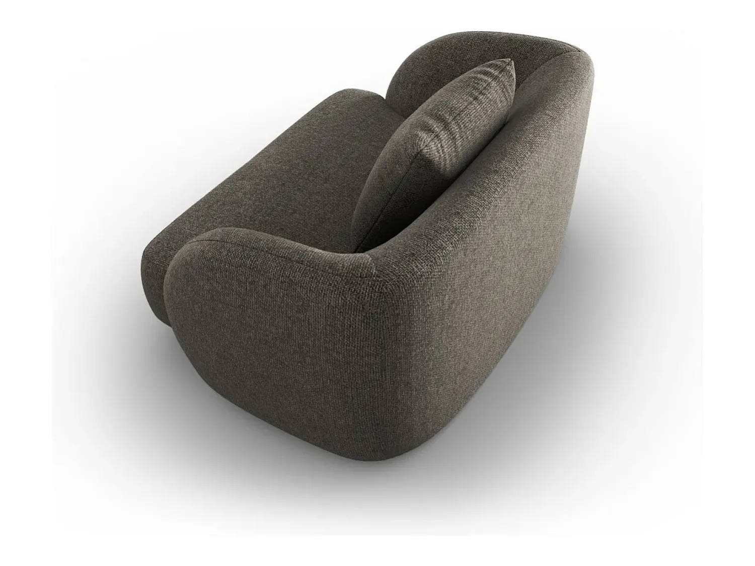 Cosmopolitan Design - Poltrona "Tulum" em tecido chenille cinza - 103x90x70cm^ Poltrona