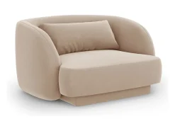 Poltrona*Cosmopolitan Design - Poltrona "Tulum" em veludo - 103x90x70cm Bege