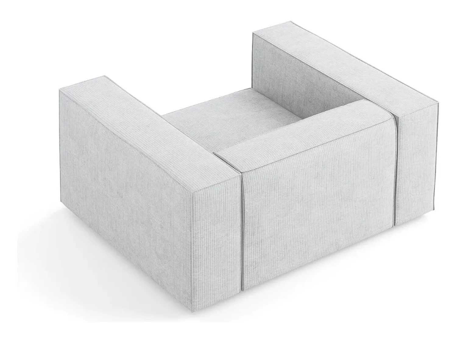 Cosmopolitan Design - Poltrona "Arendal" em tecido chenille com efeito canelado cinza claro - 124x102x70cm^ Poltrona
