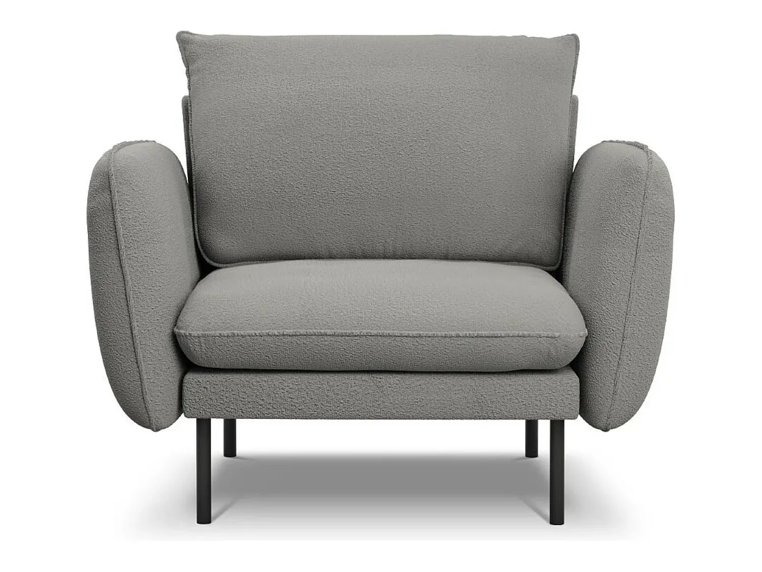 Poltrona*Cosmopolitan Design - Poltrona "Vienna" em tecido bouclé cinza - 97x94x95cm Cinzento