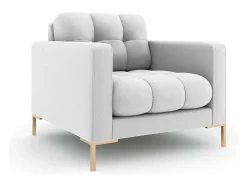 Cosmopolitan Design - Poltrona "Bali" em tecido estrutural cinza claro - 87x92x75cm^ Poltrona