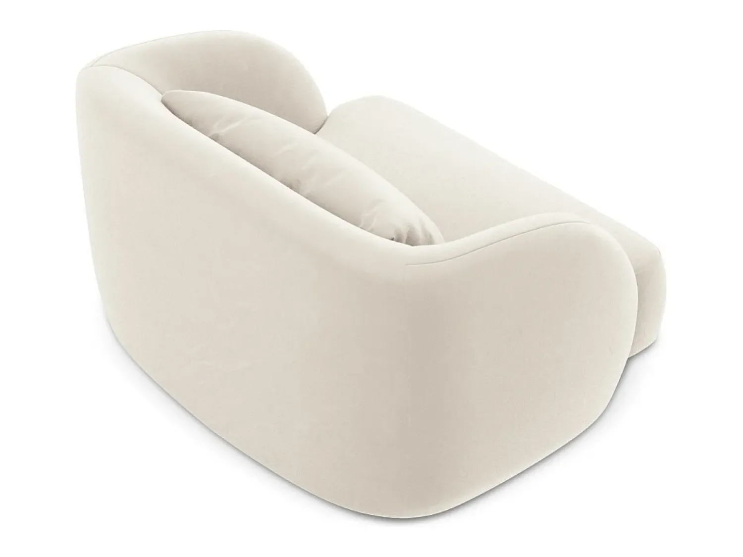 Poltrona|Cosmopolitan Design - Poltrona "Tulum" em veludo claro - 103x90x70cm Bege