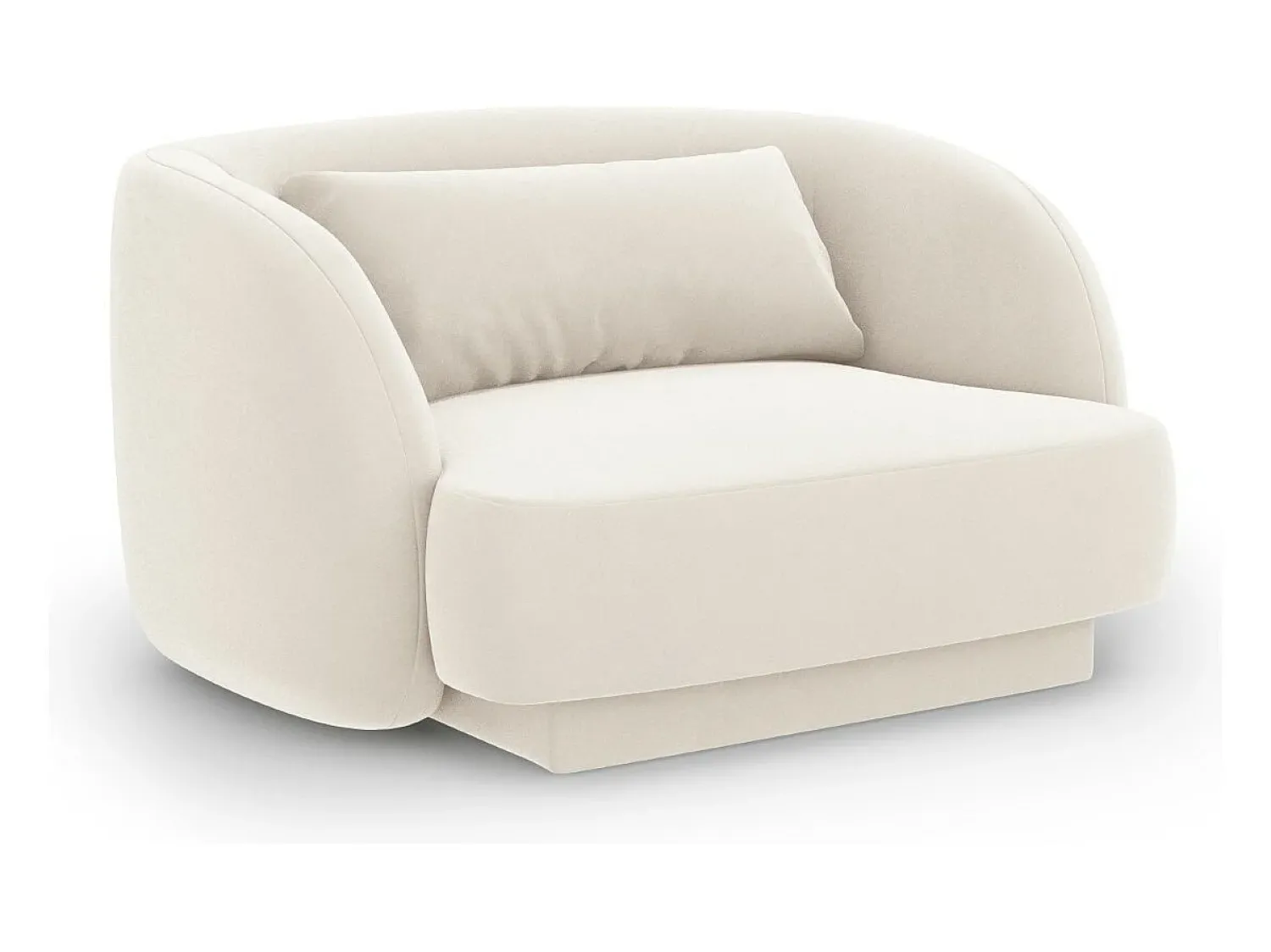 Poltrona|Cosmopolitan Design - Poltrona "Tulum" em veludo claro - 103x90x70cm Bege
