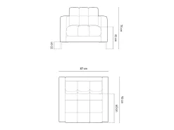 Cosmopolitan Design - Poltrona "Bali" em tecido estrutural tijolo - 87x92x75cm^ Poltrona