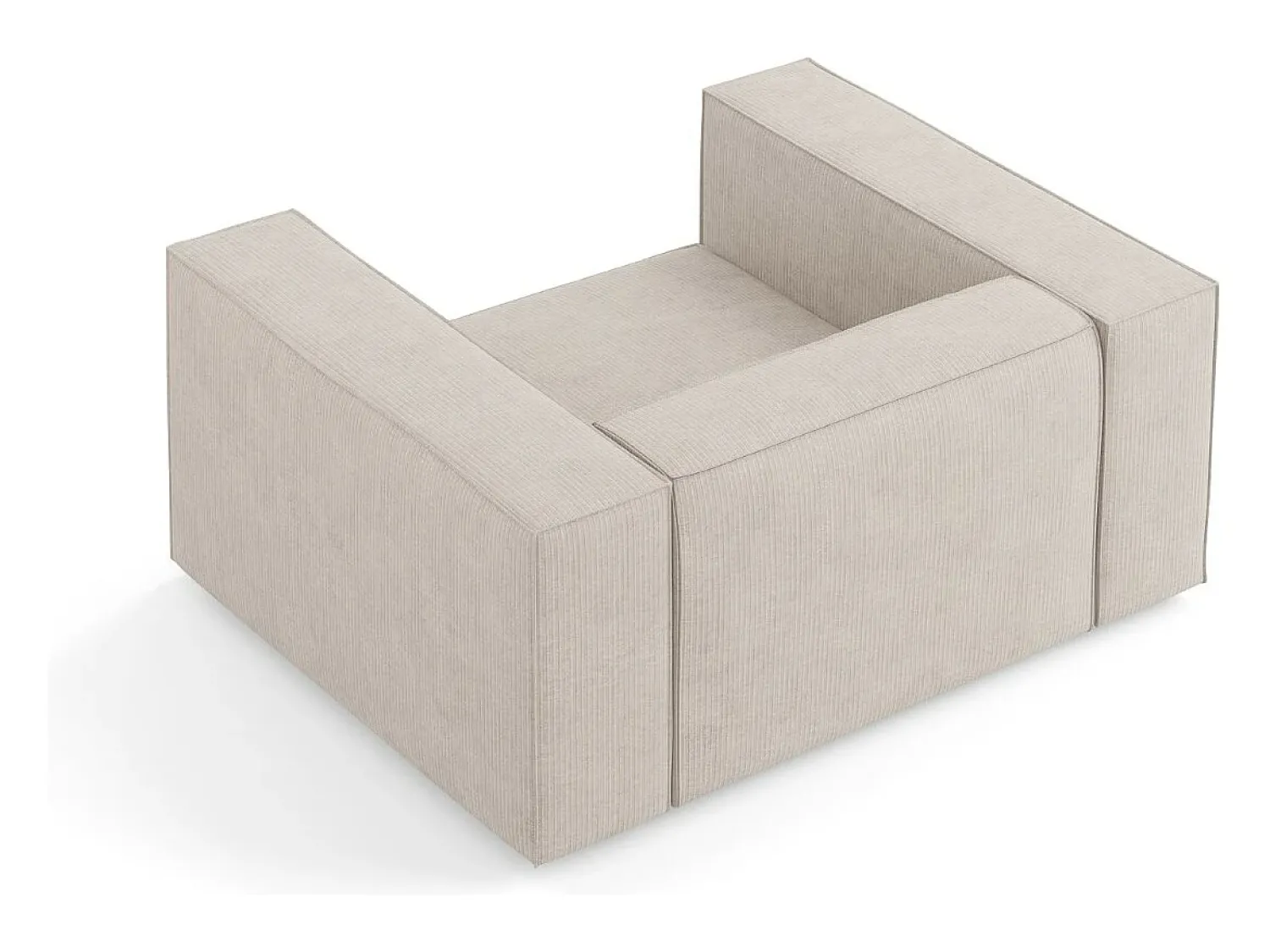 Clearance Cosmopolitan Design - Poltrona "Arendal" em tecido chenille com efeito canelado escuro - 124x102x70cm Bege