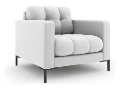 Cosmopolitan Design - Poltrona "Bali" em tecido estrutural cinza claro - 87x92x75cm^ Poltrona